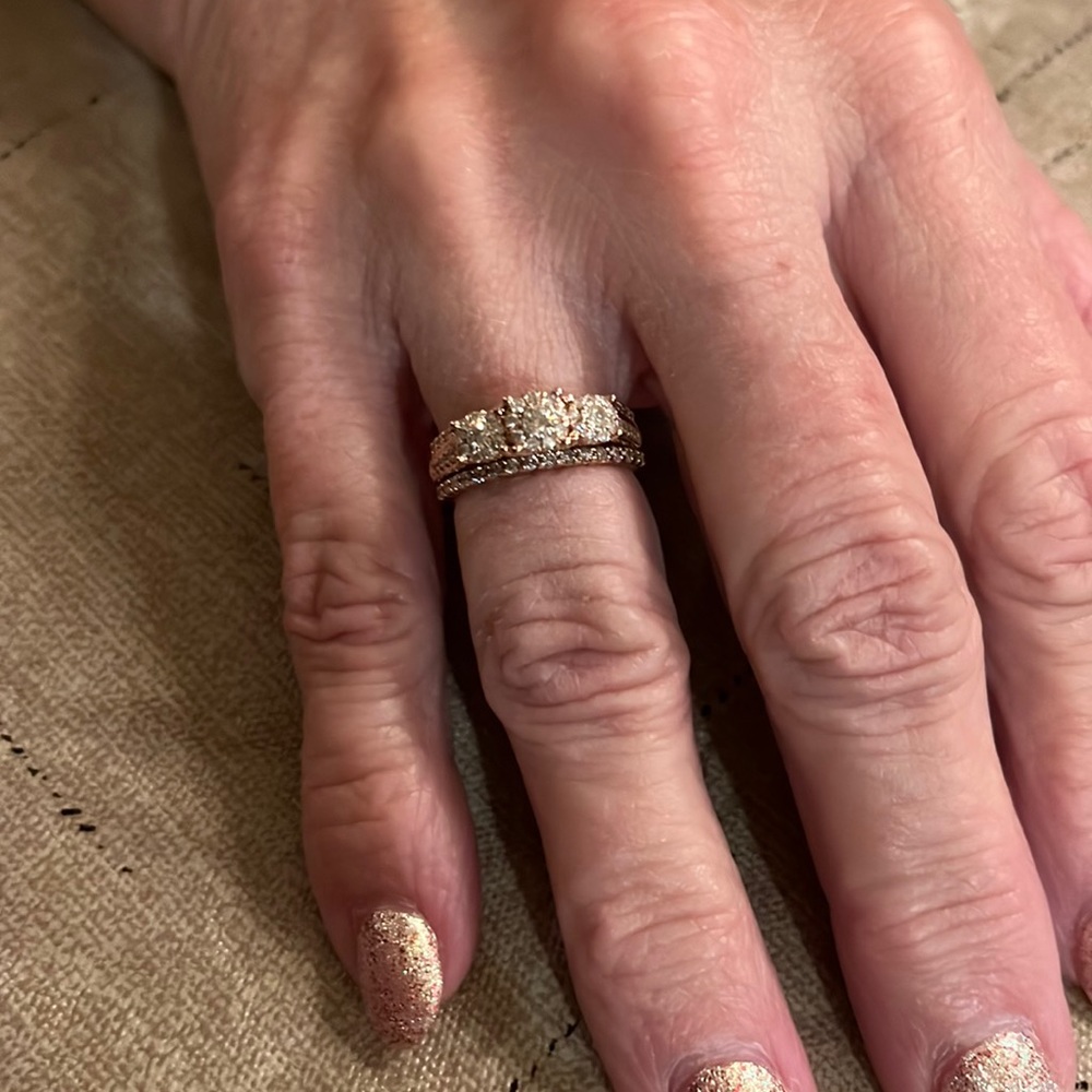 10k Rose Gold with diamonds